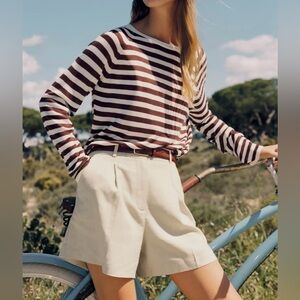 ZARA STRIPED FINE KNIT SWEATER
Color: ECRU / BROWN